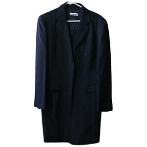 New York Industrie Vintage Long Line Blazer Jacket or Dress Hidden Buttons 90s